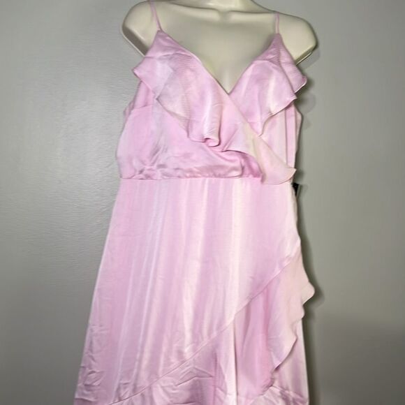 NWT Express Conscious Edit Ruffle Wrap Front Hi-Lo Maxi Dress - Picture 4 of 10